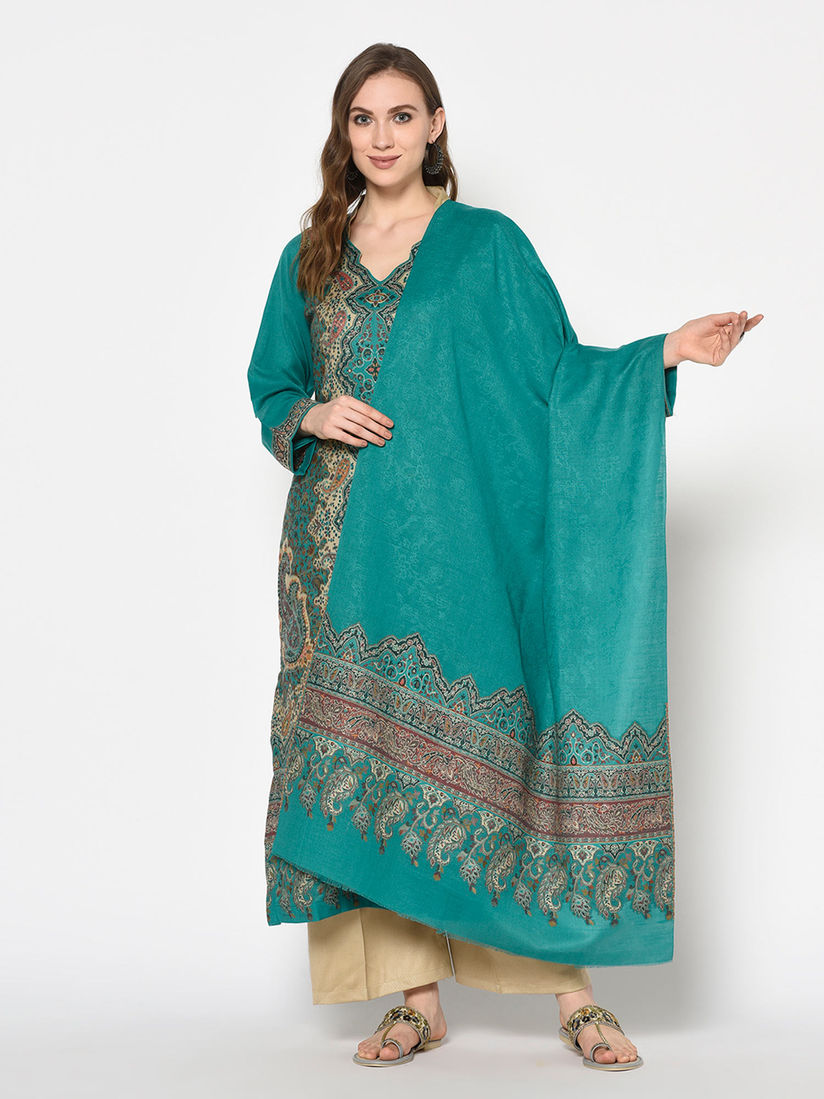 Woolen unstitched dress material clearance