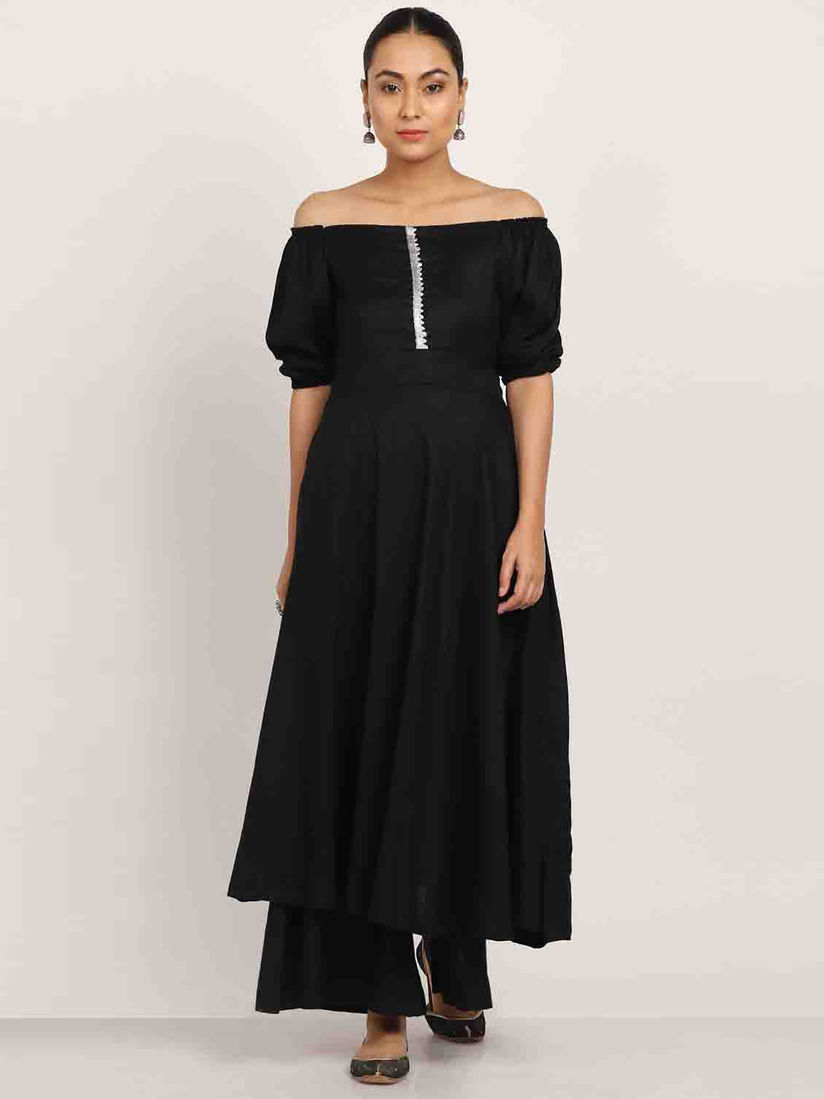 Shades Salwar Suits And Sets Buy Shades Black Off Shoulder Kurti With Palazzo Set Of 2 Online Nykaa Fashion Purple color kurti with palazzo design. shades black off shoulder kurti with palazzo set of 2