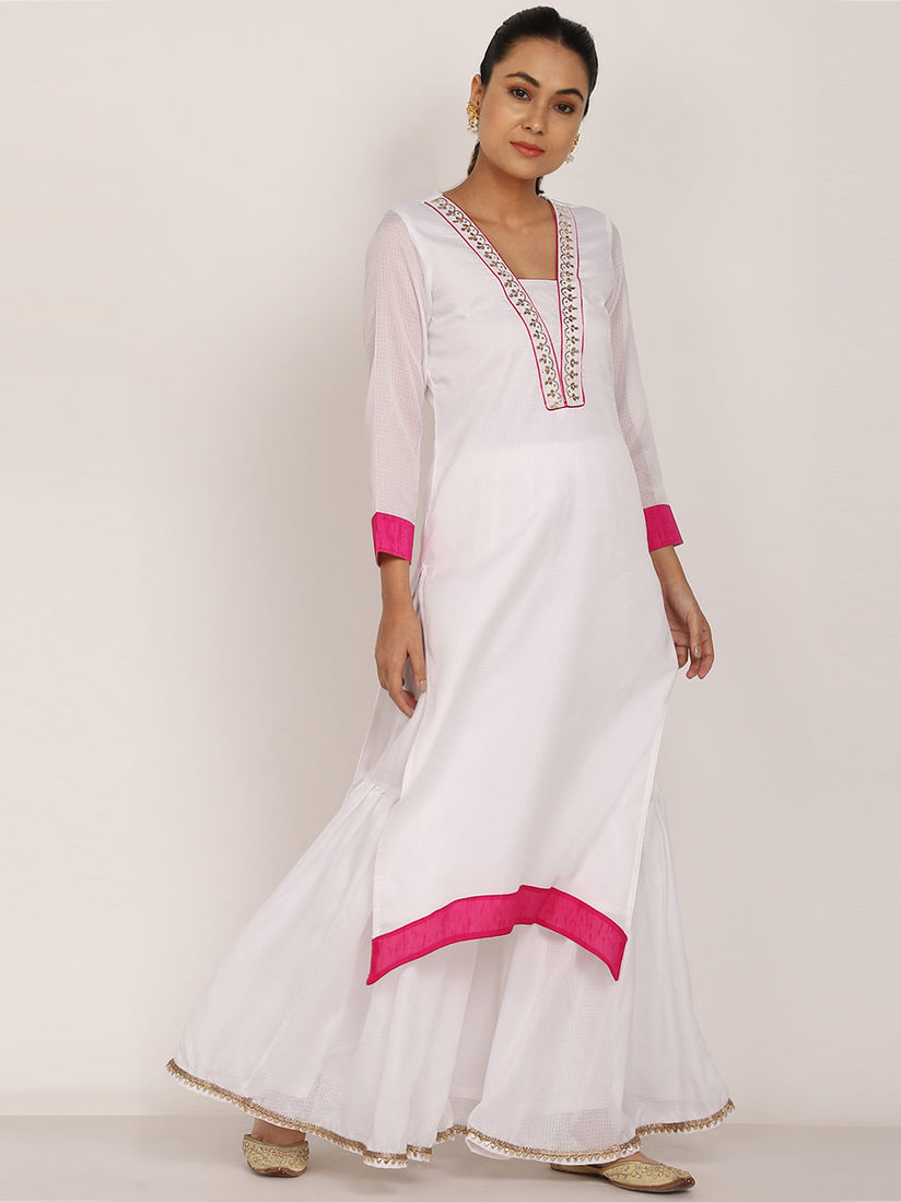 kurti with white sharara