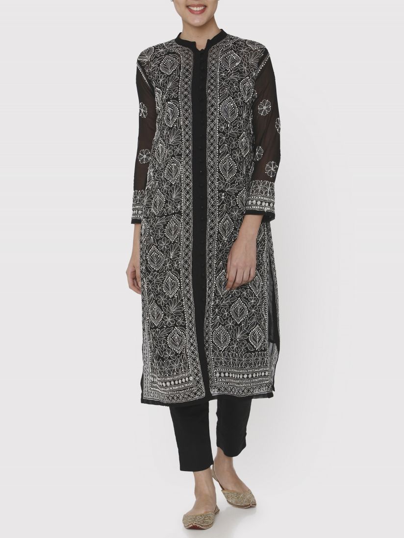 Shades Kurtis Kurtas And Tunics Buy Shades Black Chikankari Kurti With White Resham Thread Work Online Nykaa Fashion Best chikankari georgette kurti 2020!! shades black chikankari kurti with white resham thread work
