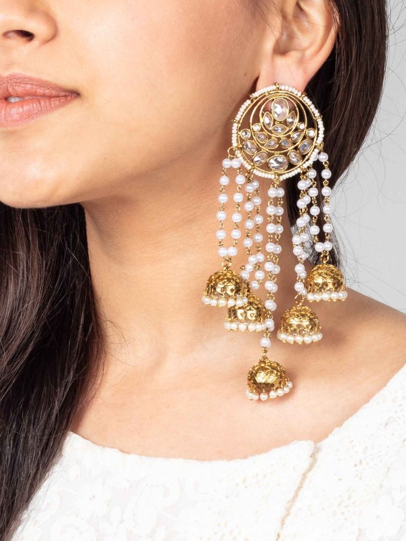 Shillpa Purii Earrings Buy Shillpa Purii Uncut 5 Jhumka Latkan Online Nykaa Fashion
