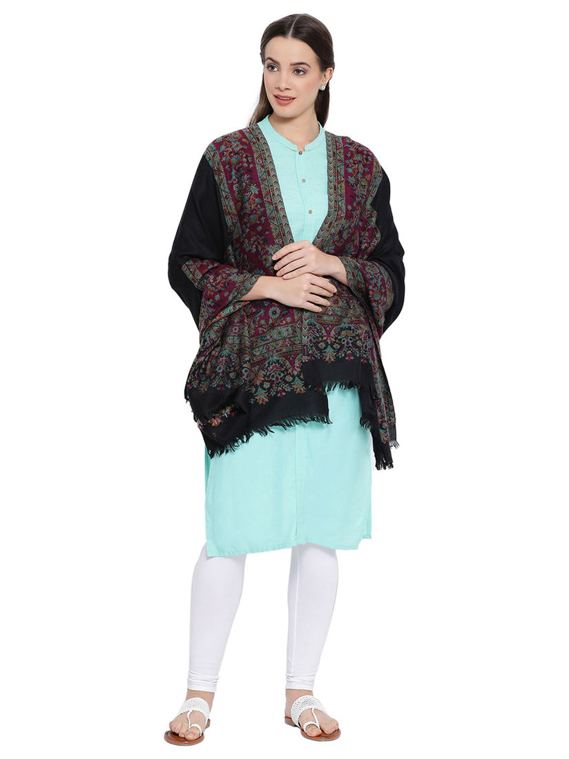black floral shawl