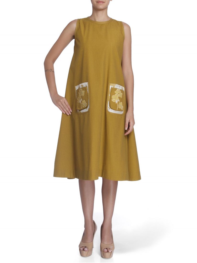 yellow linen dress