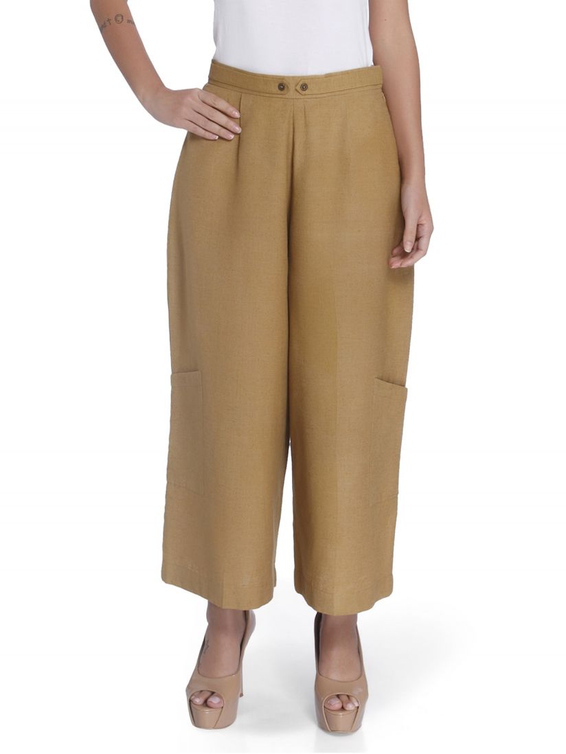 Mustard linen trousers clearance