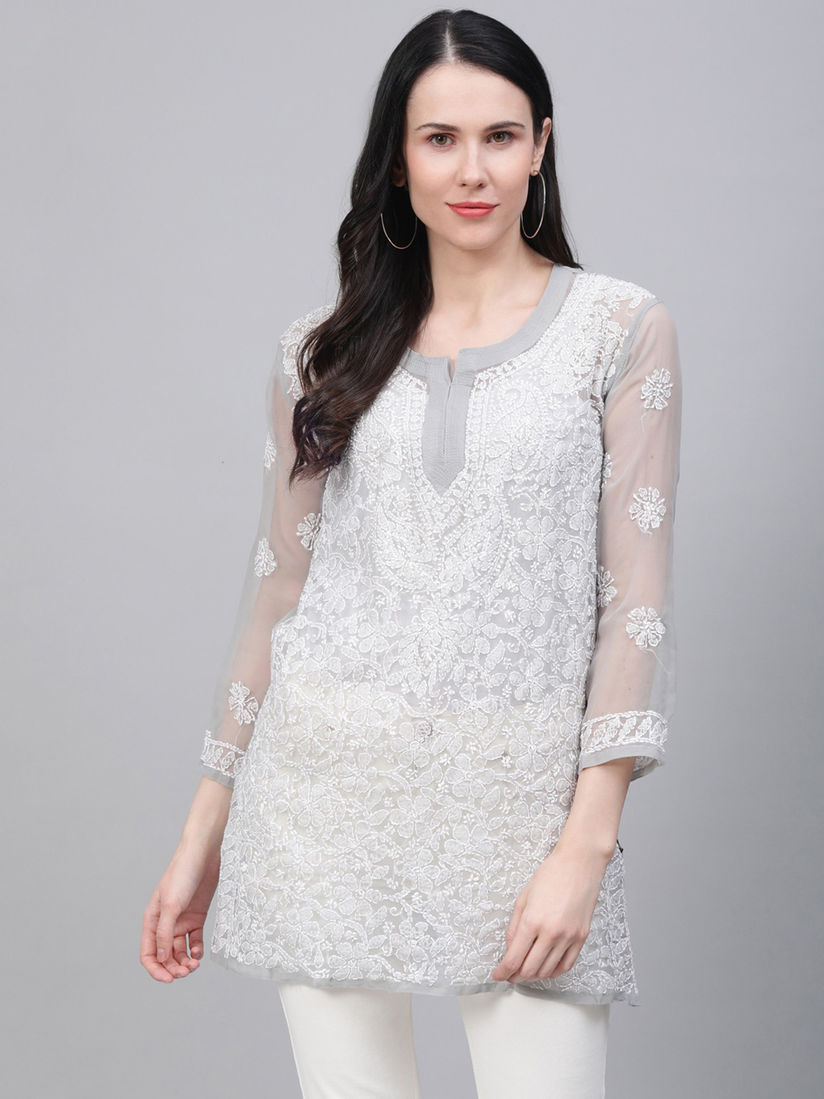 Chikankari short kurti Clearance