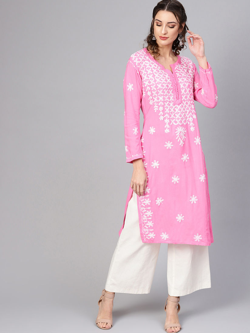 Pink kurta online clearance