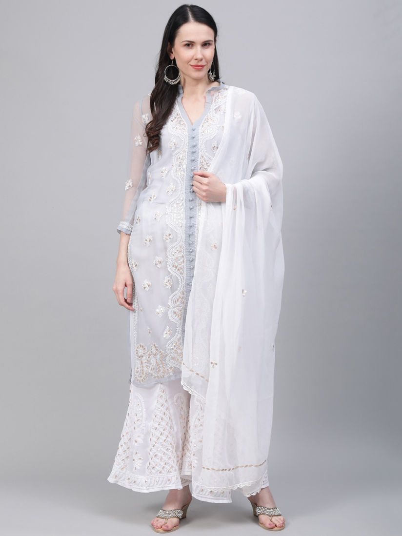 chikankari palazzo suits