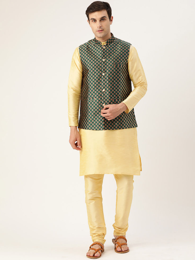 dark green nehru jacket