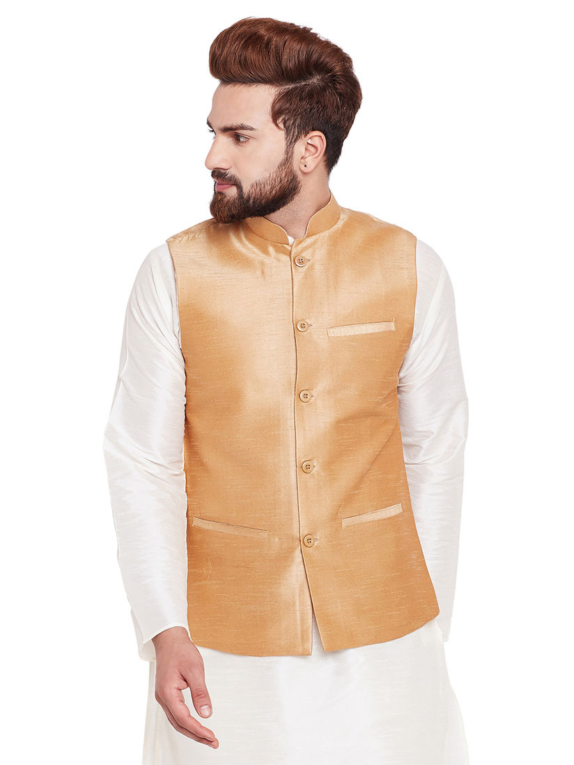 peach nehru jacket