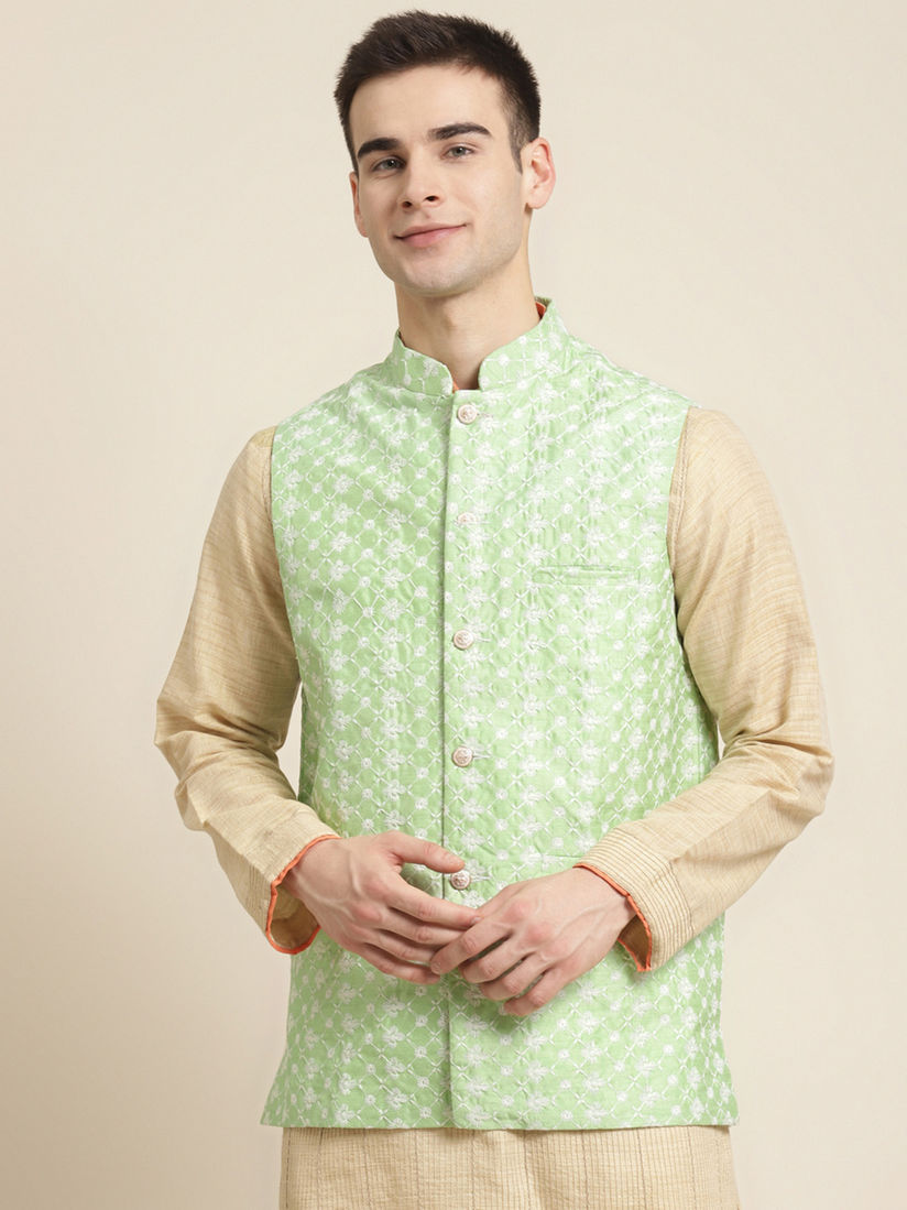 light green nehru jacket