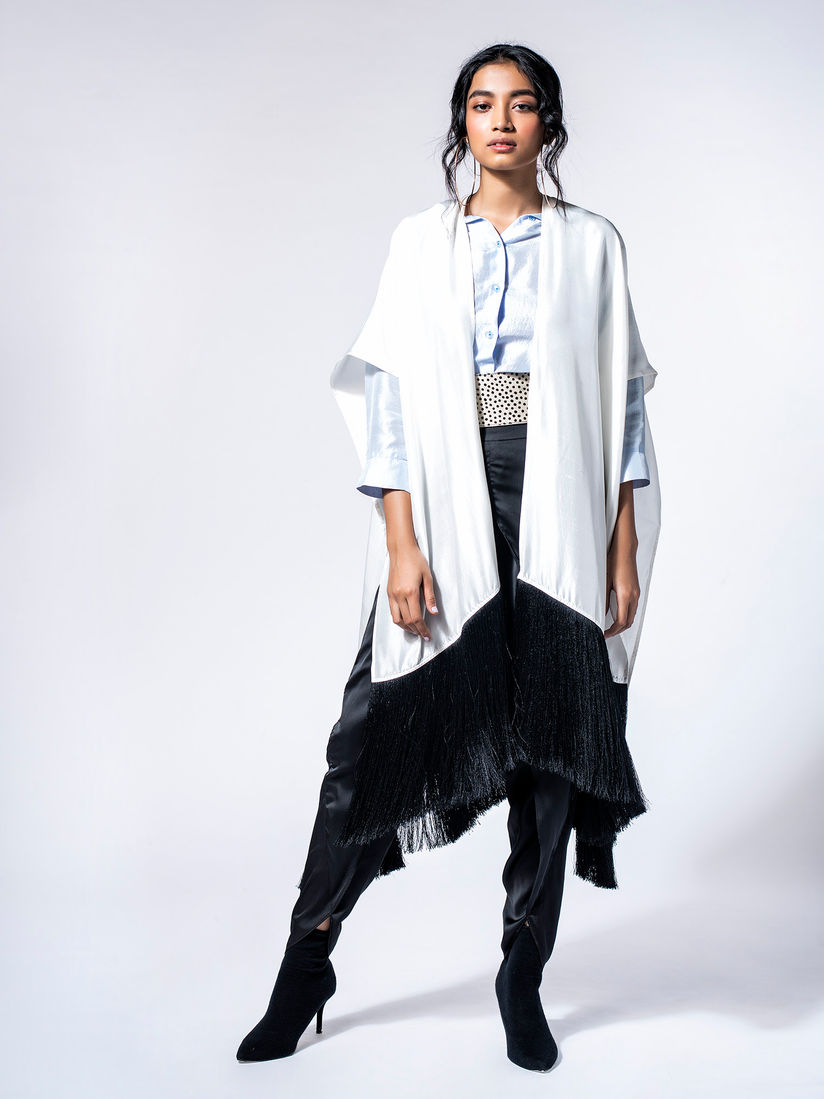 431 88 By Shweta Kapur Jackets And Coats Buy 431 88 By Shweta Kapur White Mel Fringe Cape Online Nykaa Fashion Saadi galli aaja slowed reverbed ayushmann khurrana neeti mohan. 431 88 by shweta kapur white mel fringe cape customisable