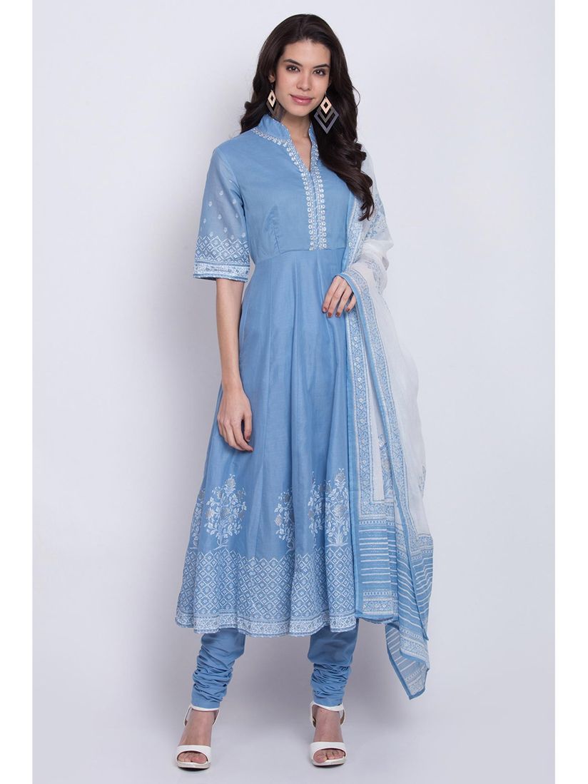 Biba blue anarkali suit clearance