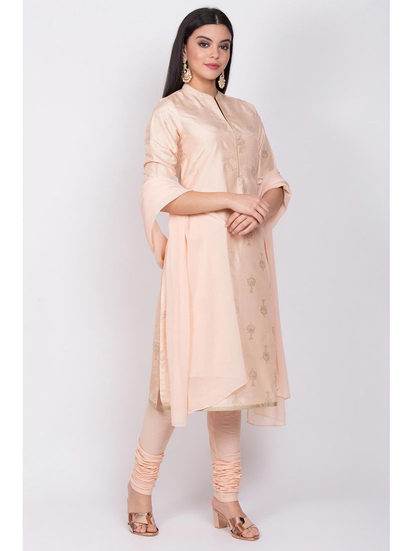 Biba beige printed kurta clearance