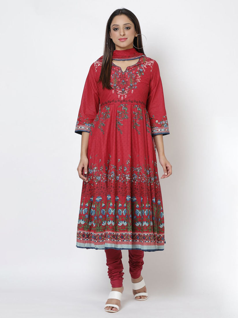 Biba red salwar suit Clearance