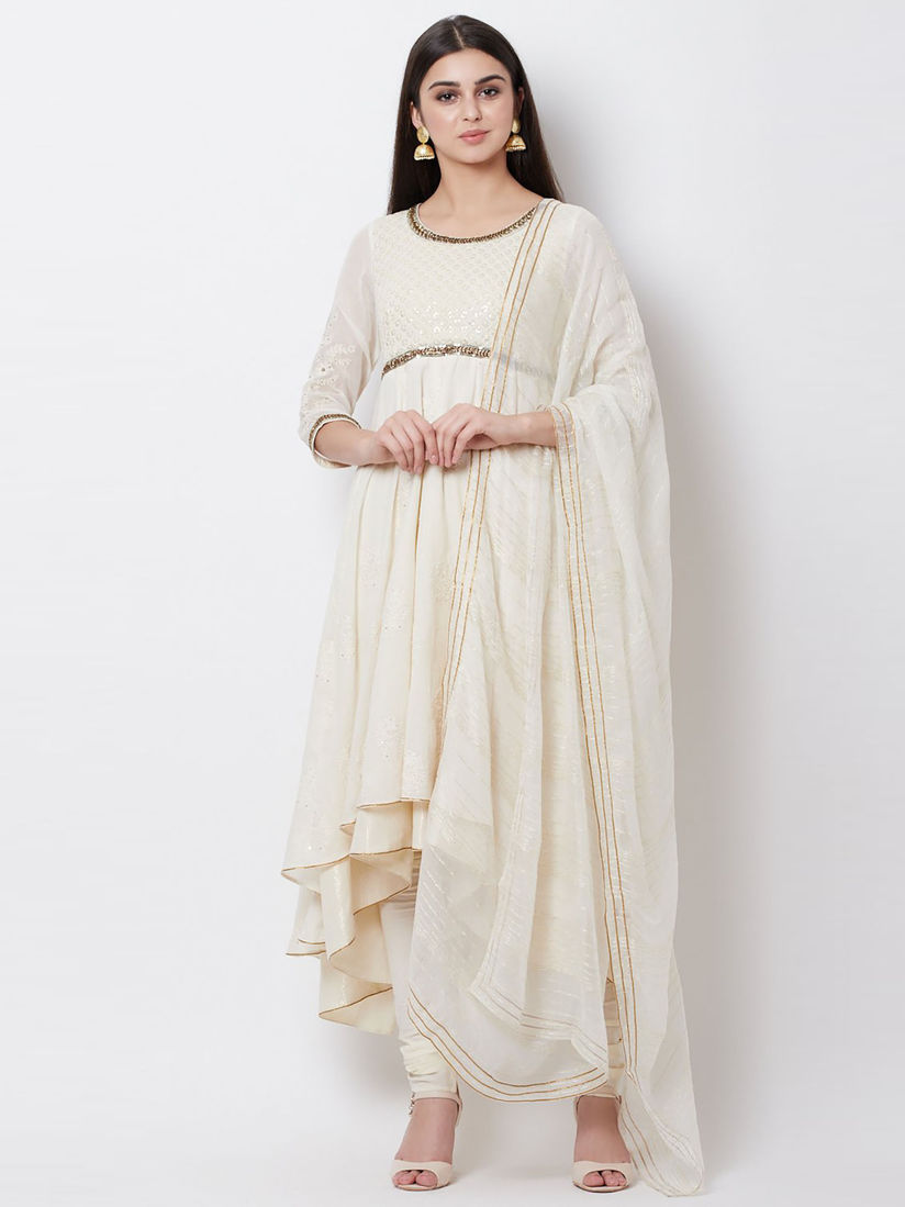 Biba anarkali white clearance