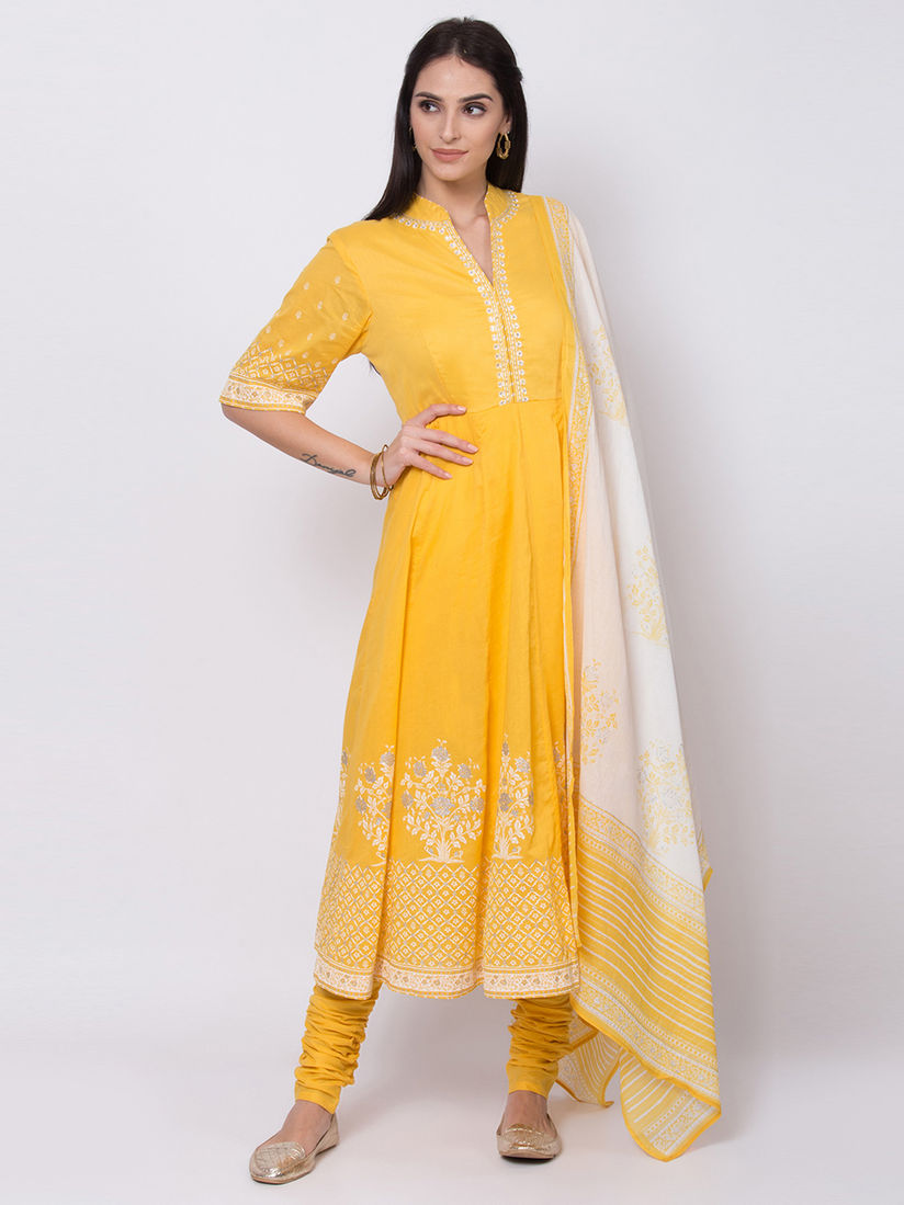 Biba yellow kurta Clearance