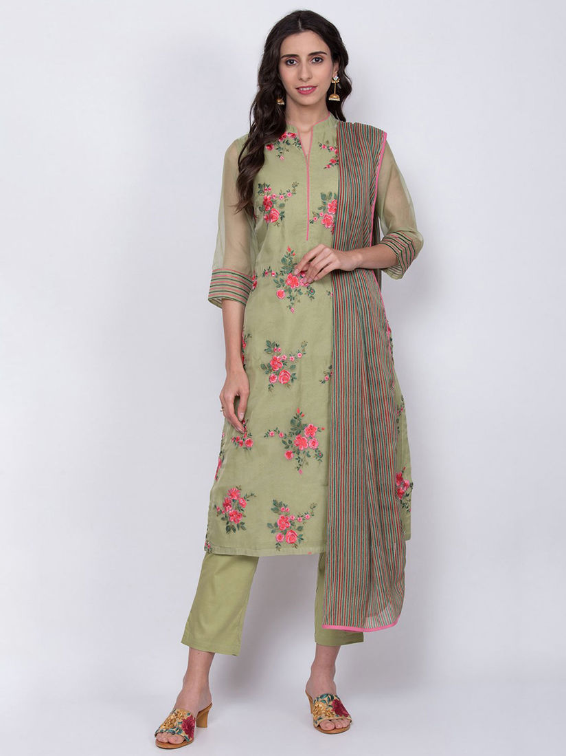 Biba green kurta set clearance