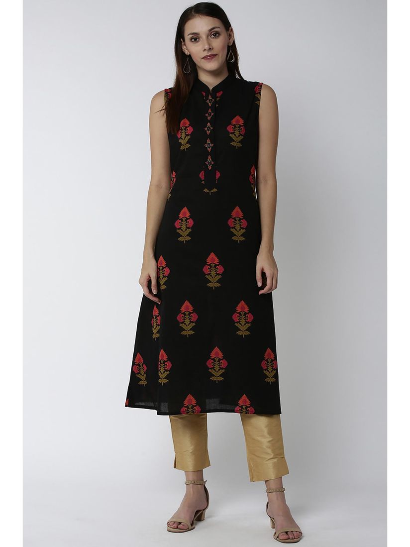 black printed kurtis