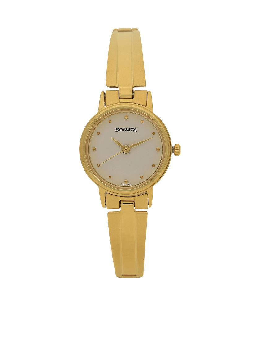 Sale > sonata watch ladies golden > in stock