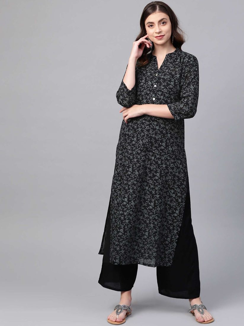 black floral kurtis