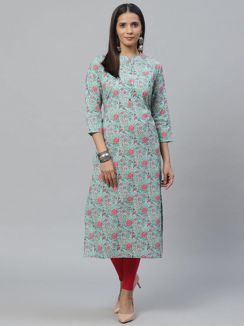 Floral straight kurta clearance