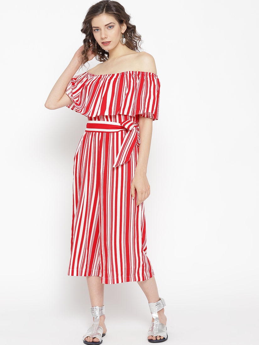 pink and white striped jumpsuit