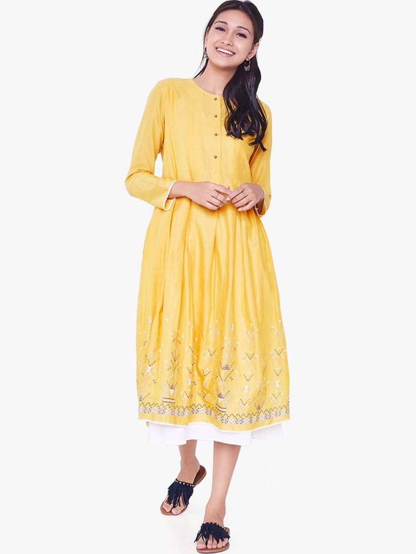 Yellow rehnuma kurta clearance
