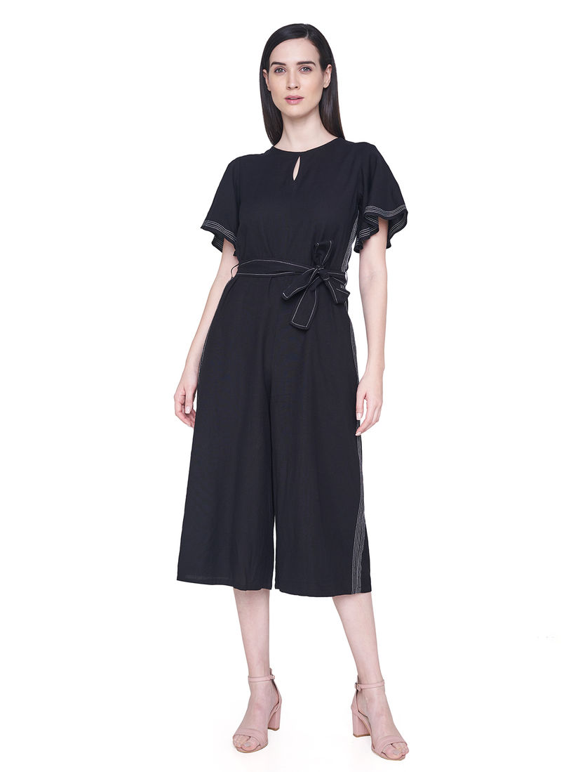 black belted jumpsuit