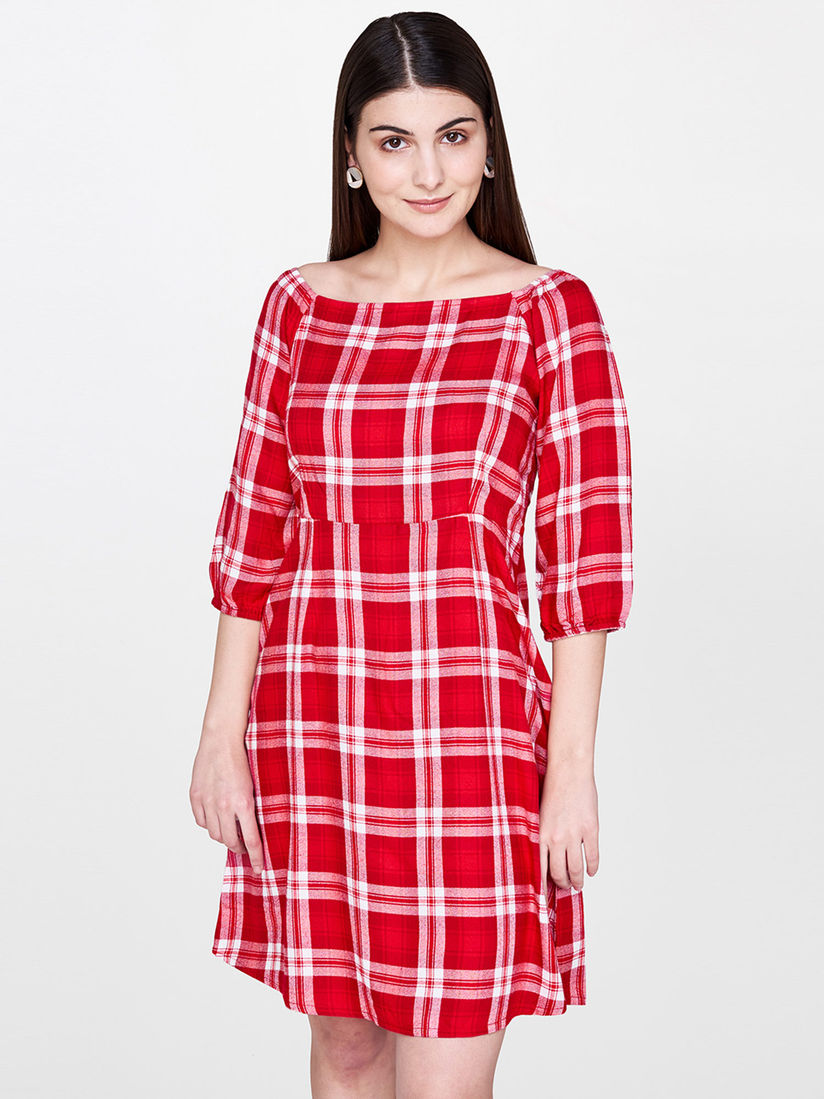 red casual mini dress