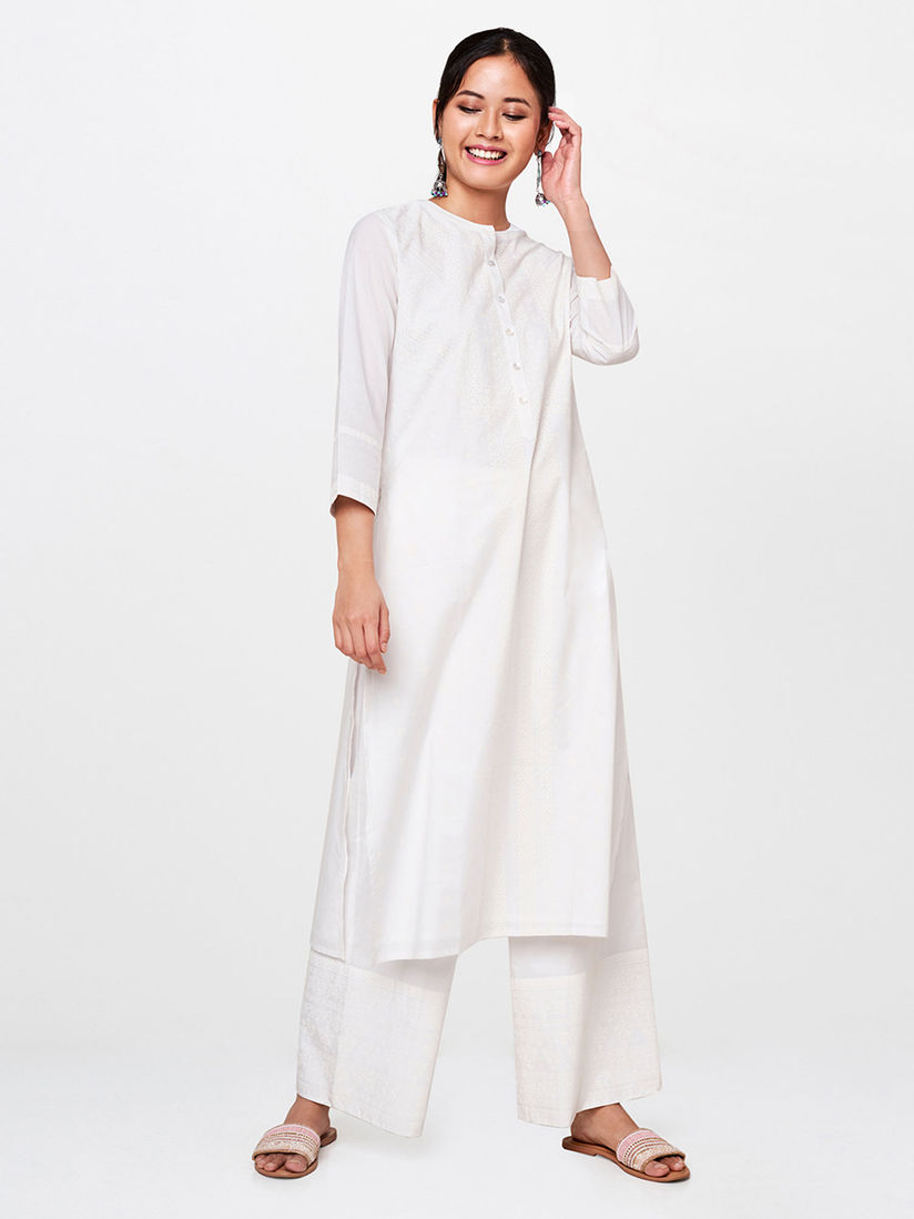 Global Desi White Palazzo Online Sales 