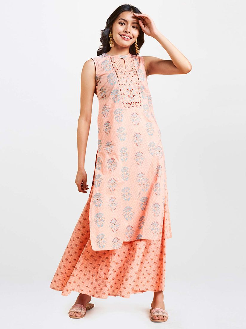 Global Desi Salwar Suits And Sets Buy Global Desi Peach Printed Kurta With Palazzo Set Of 2 Online Nykaa Fashion Visit the global desi store. global desi peach printed kurta with palazzo set of 2
