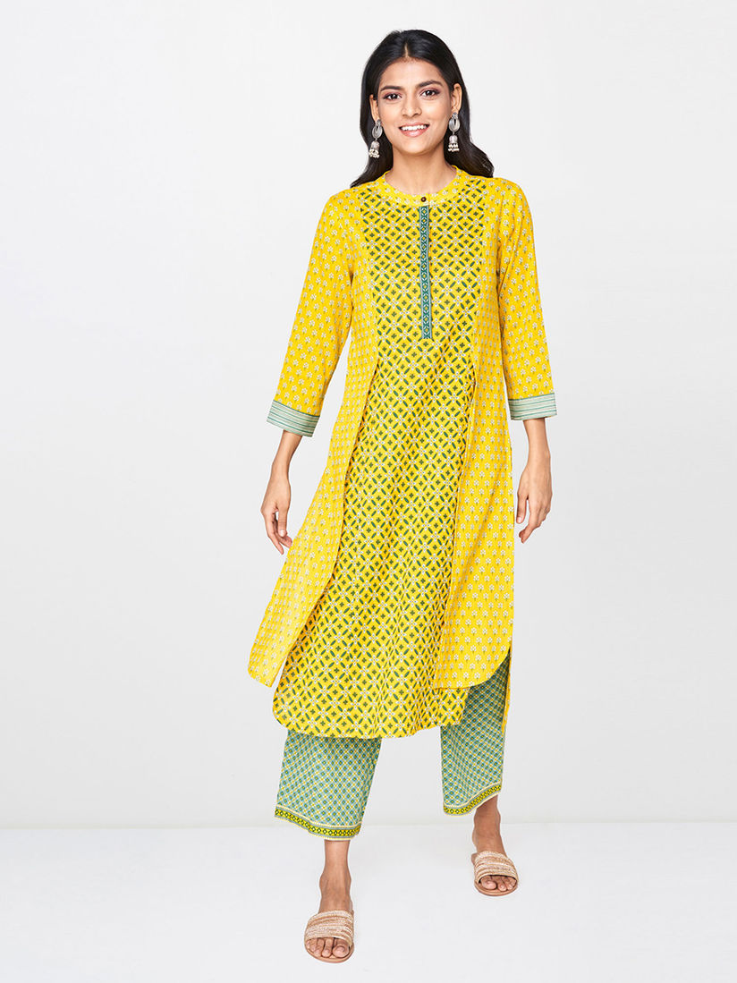 Global desi yellow kurta Clearance