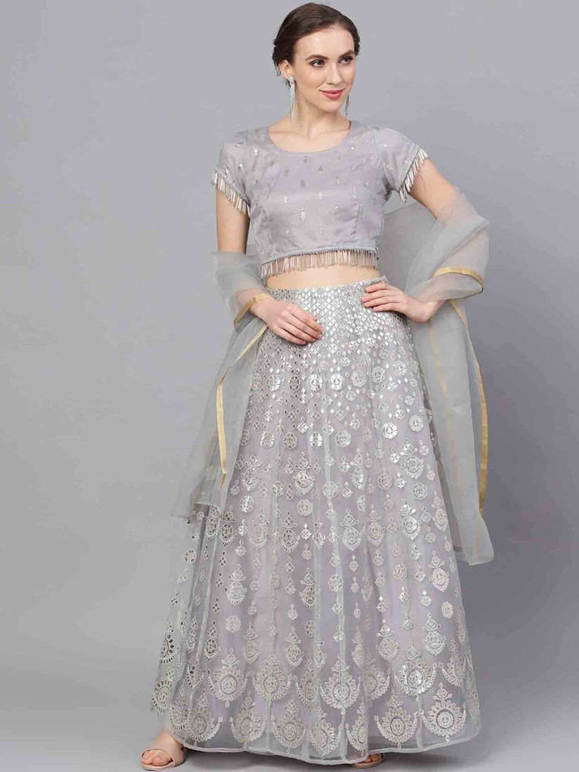 silver lehenga online