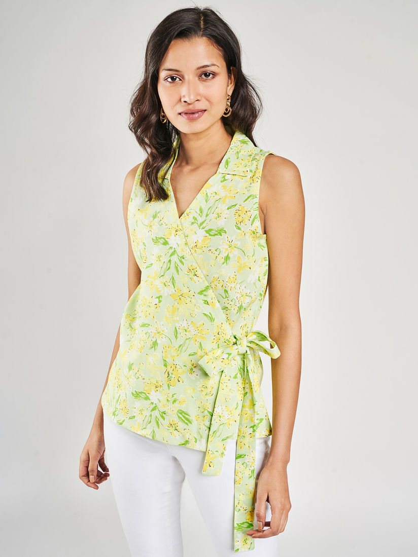 yellow floral top