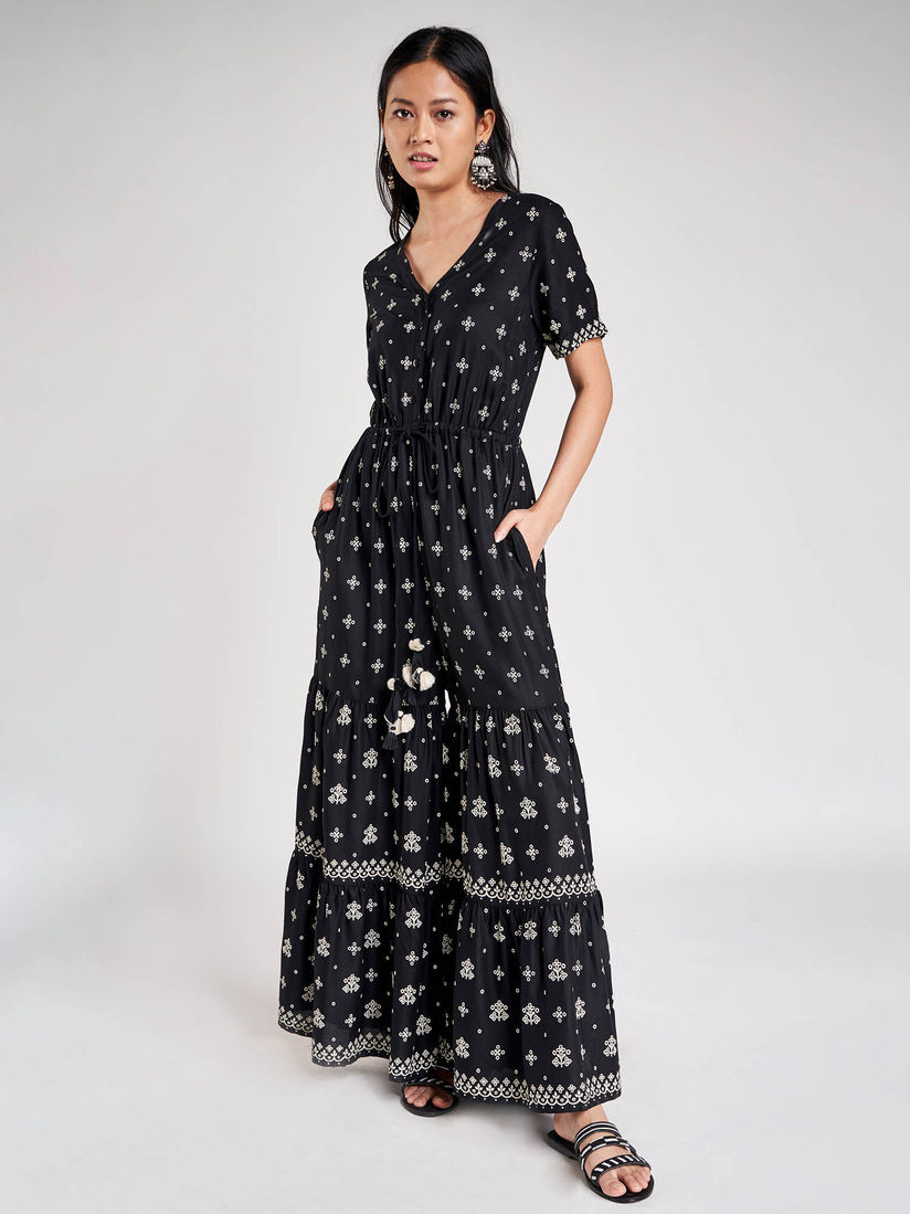 Global desi black jumpsuit clearance