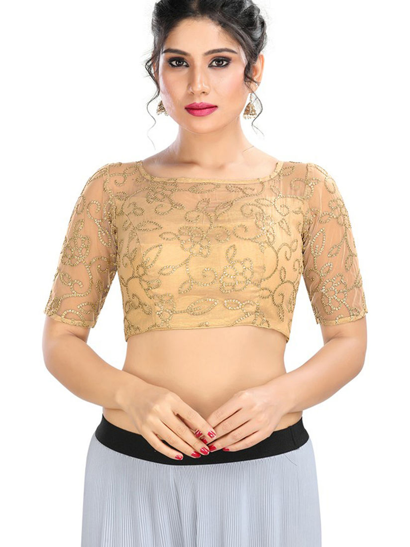 Readymade golden blouse online Clearance