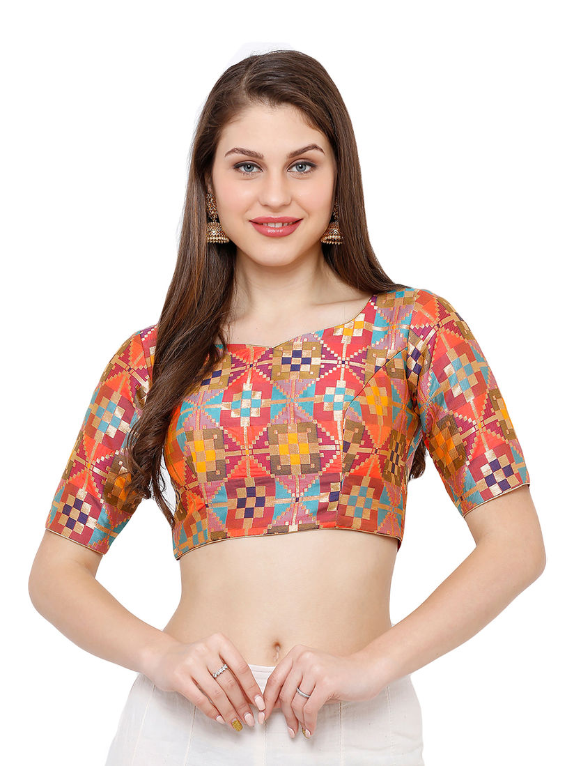 Multicolor readymade blouse online clearance