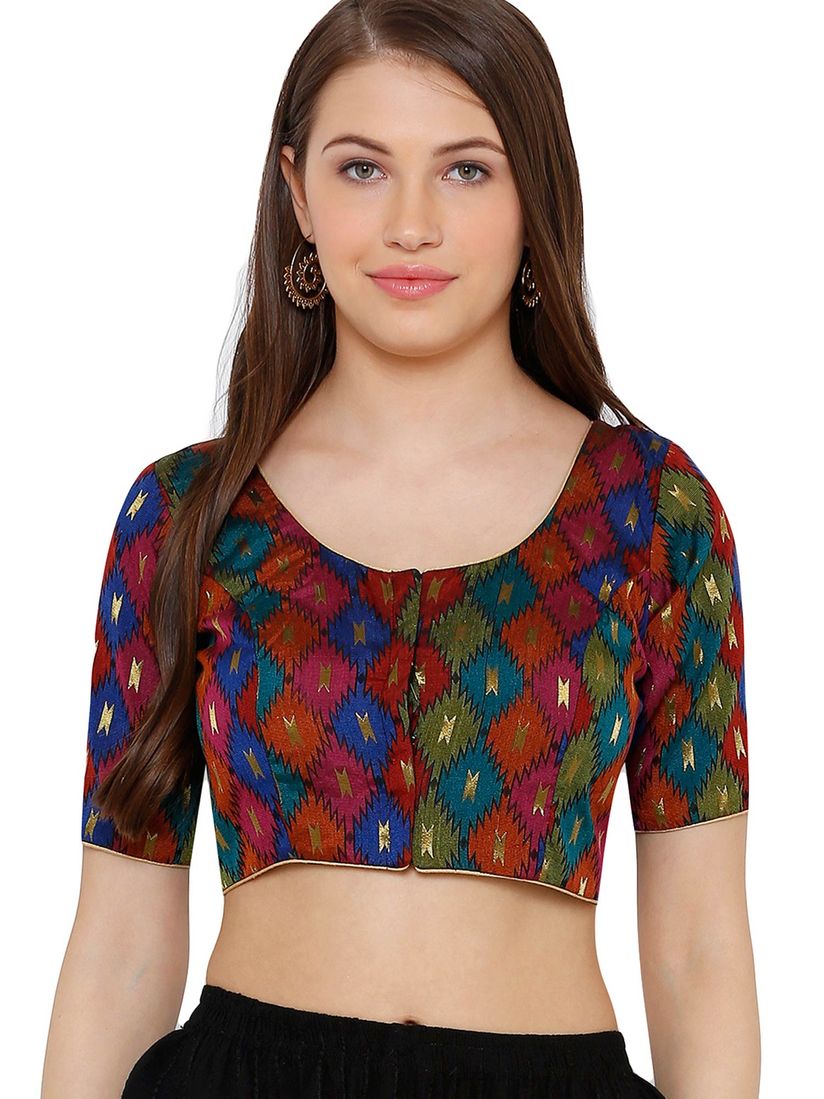 Multicolor readymade blouse online clearance