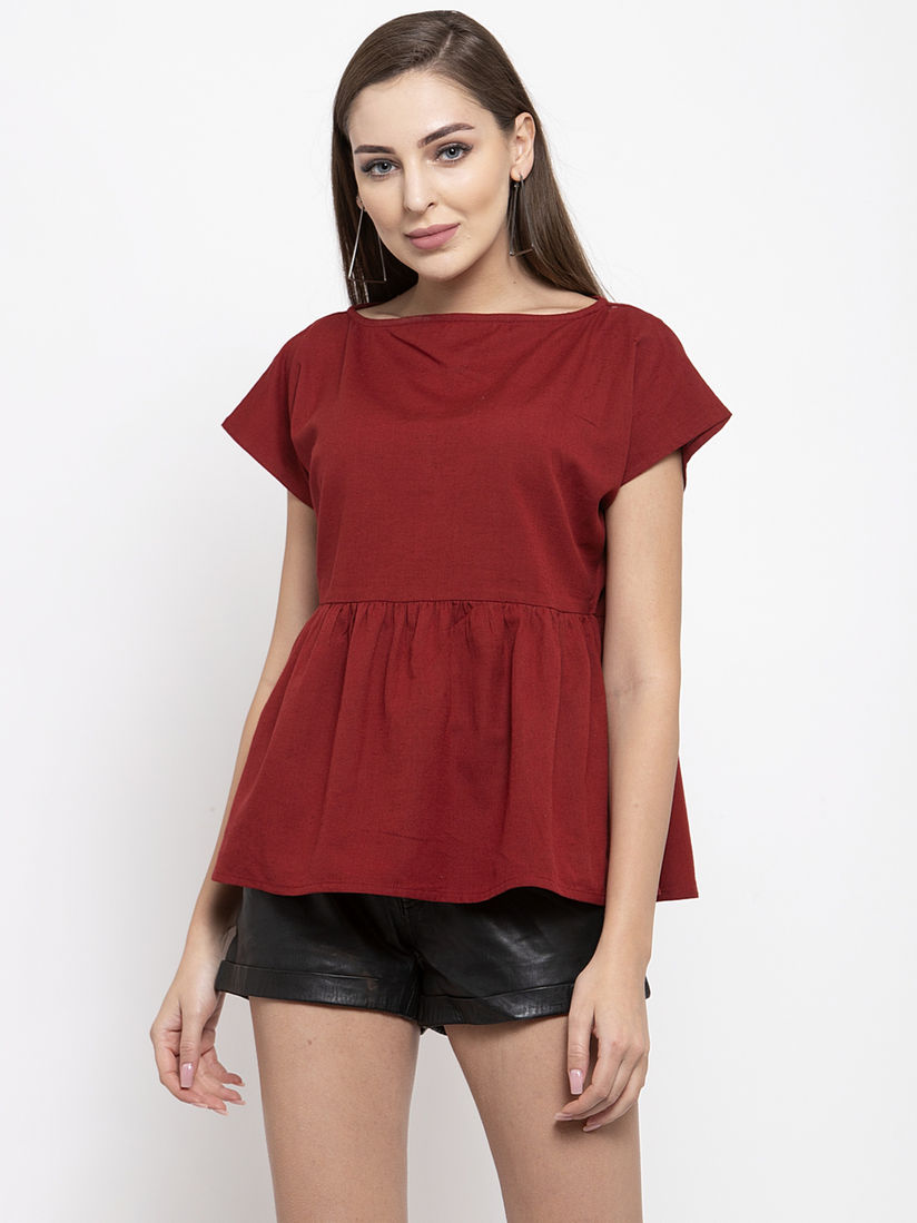 The Silhouette Store Tops Buy The Silhouette Store Maroon Solid Peplum Style Top Online Nykaa Fashion Size m has a 57.8 cm body length and a 63.5 cm sleeve length. nykaa fashion