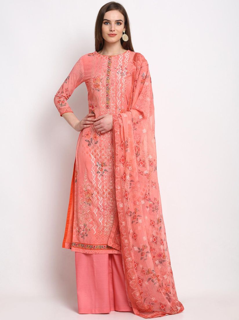 Georgette embroidered dress material Clearance