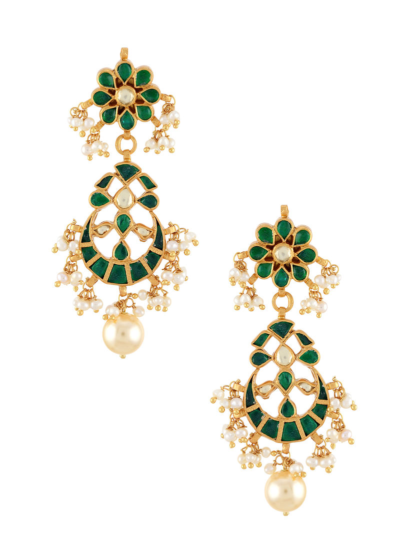 Tribe By Amrapali Earrings Buy Tribe By Amrapali Silver Gold Plated Green Glass Pearl Floral Chandbalis Online Nykaa Fashion Earn cash back, set sale alerts and shop exclusive offers only on shopstyle.