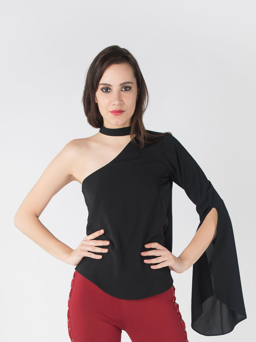 The Missy Co Shirts Tops And Crop Tops Buy The Missy Co Black Ish One Sleeve Top With Choker Online Nykaa Fashion Кен уиттингэм, антон кроппер, милисент шелтон. the missy co black ish one sleeve top with choker