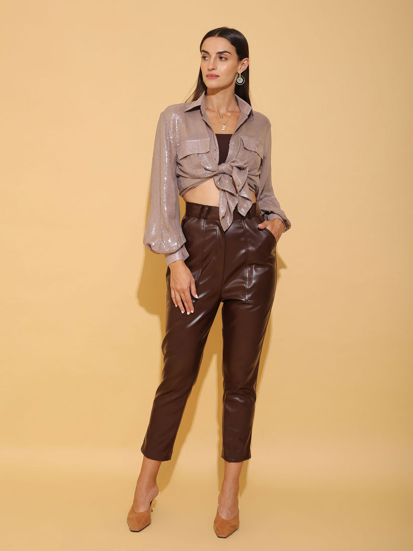 yellow pleather pants