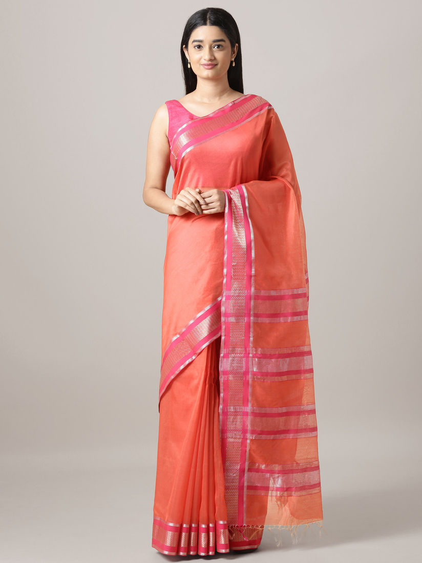 Taneira Sarees Buy Taneira Orange Solid Chanderi Maheshwari Saree With Unstitched Blouse Online Nykaa Fashion We are leading manufacturer and wholesalers of maheshwari handloom silk sarees. taneira orange solid chanderi maheshwari saree with unstitched blouse