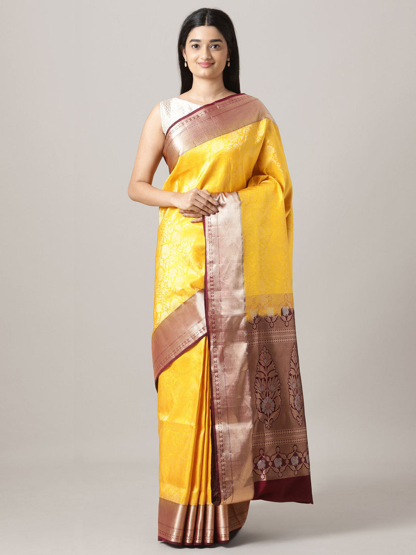 bright yellow silk blouse