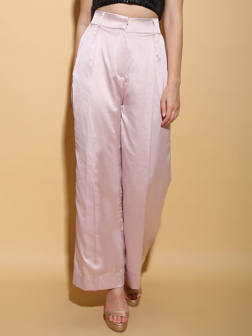Pink satin pants clearance