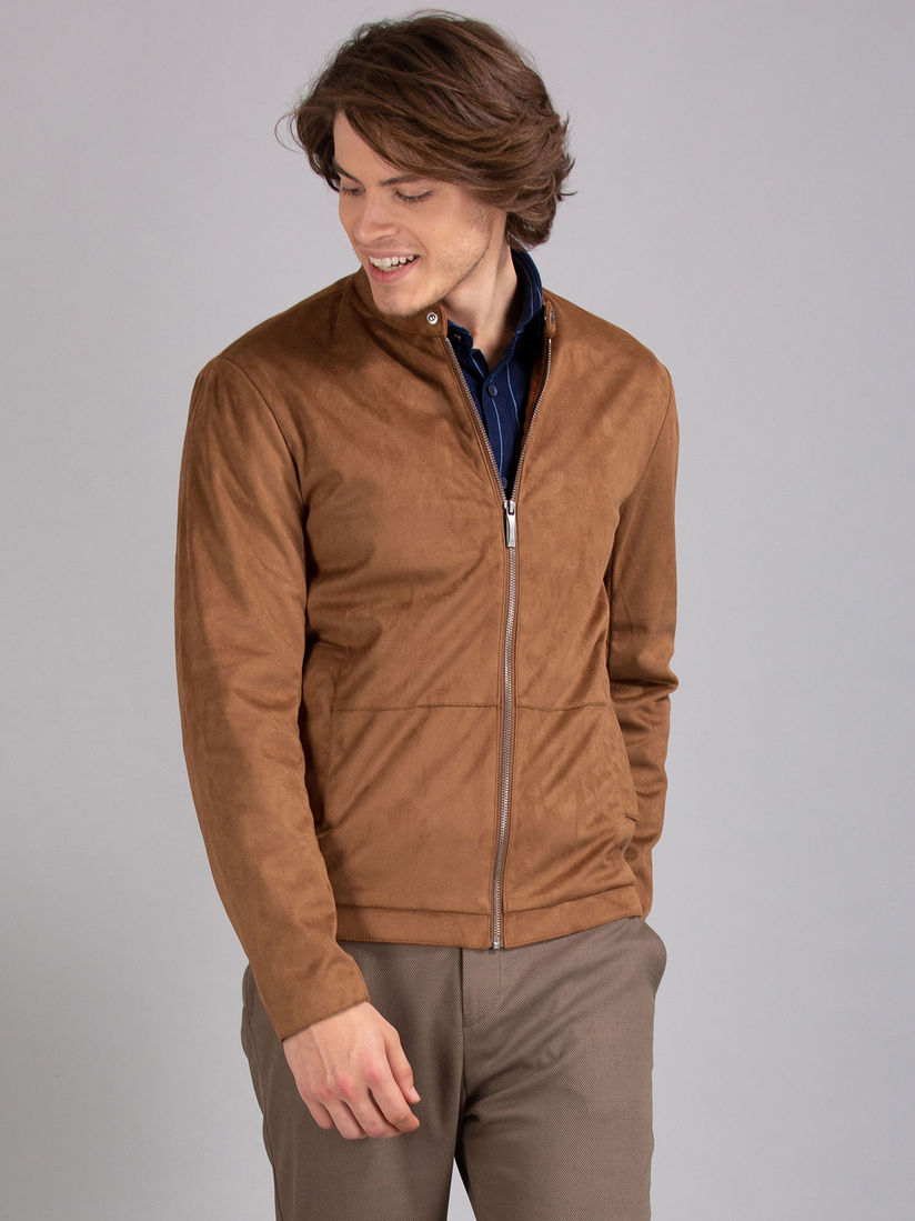 Brown suedette jacket clearance
