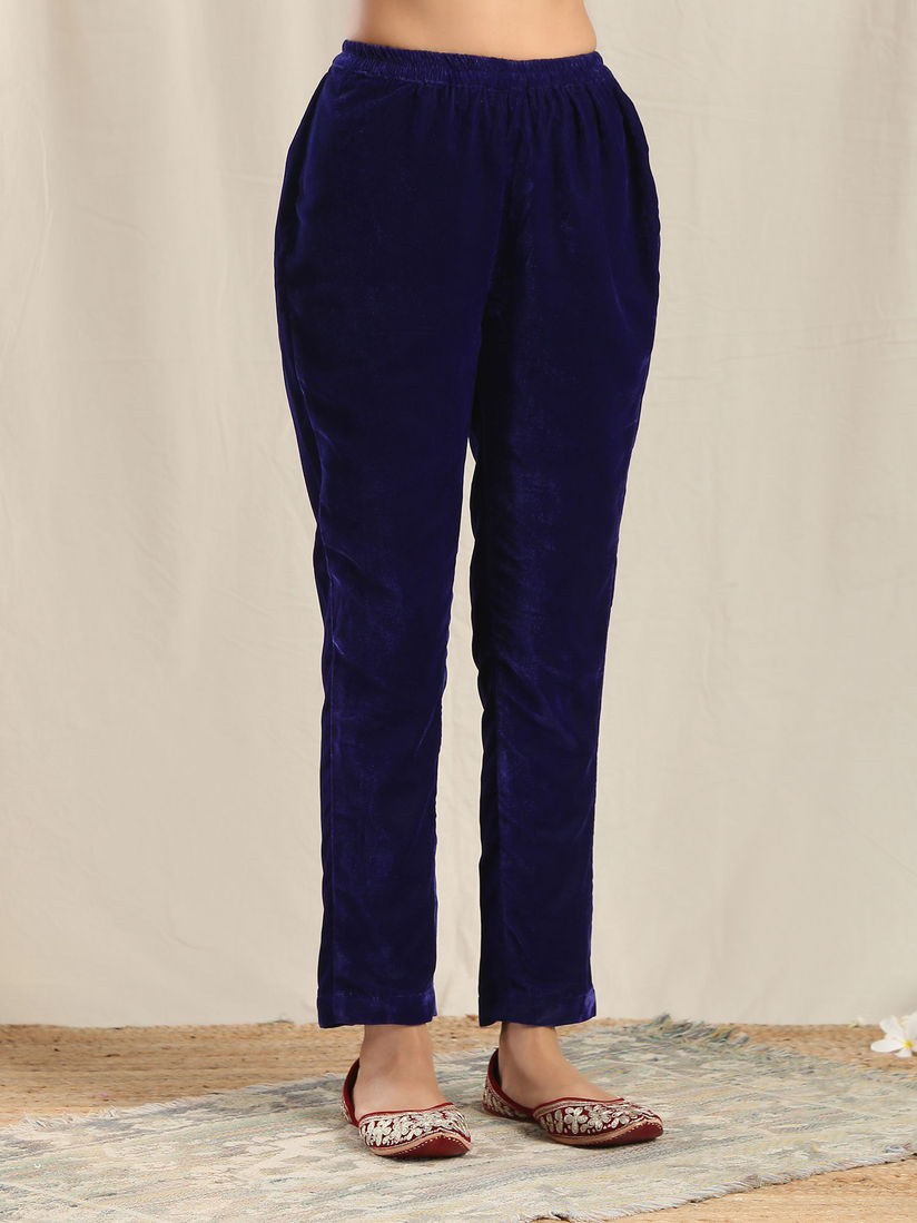 velvet blue pants