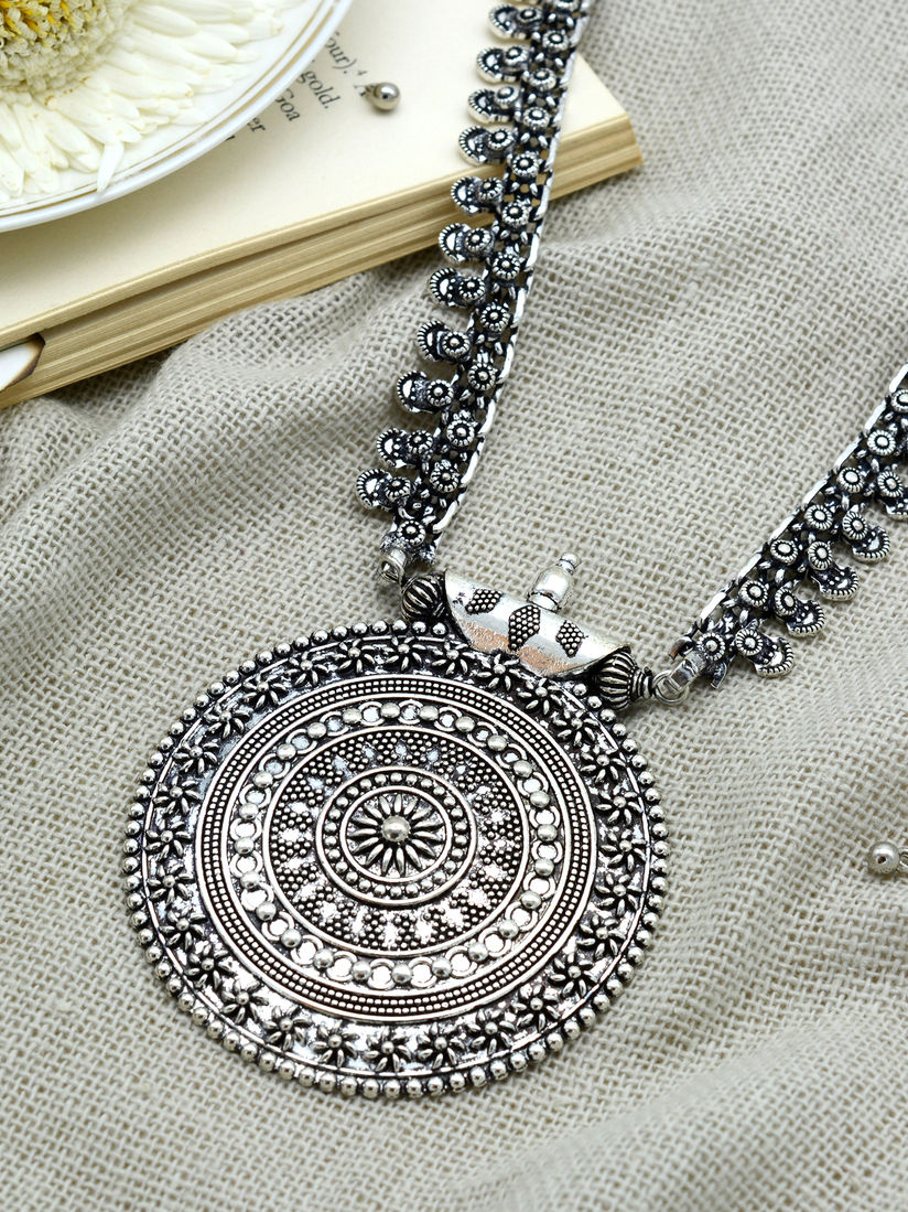 oxidised long necklace online