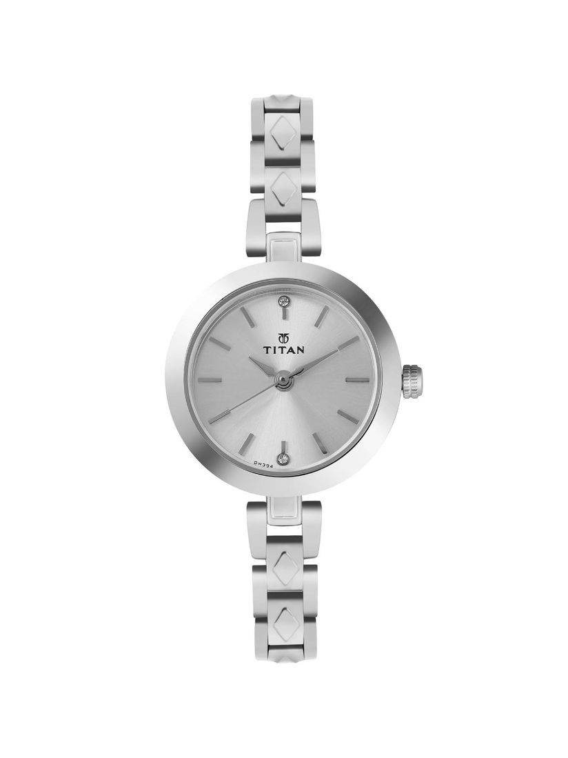 titan silver watch